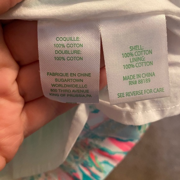 Like New Lily Pulitzer Pink and Green Patterned Mini Sundress - Size 8 - Picture 7 of 7